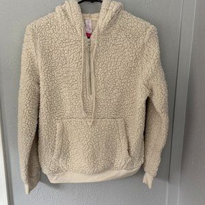 No Boundaries Fuzzy Cream Quarter Zip Hoodie
